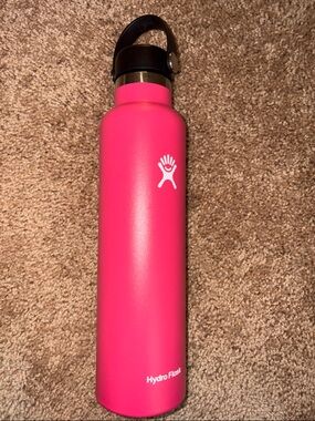 Hydro Flask Hot Pink Stainless Steel Bottle with Black Lid